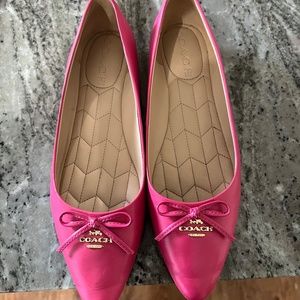 Coach Leather Balle Flats Slip Ons Pink Size 7